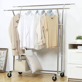 Double Bar Heavy Duty Metal Garment Clothes Rack on Wheels (Option: 250 Lbs)