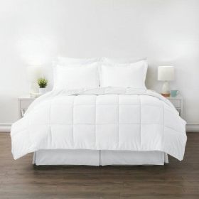 Microfiber 6-Piece Reversible Bed In A Bag Comforter Set in White (size: Ca King)