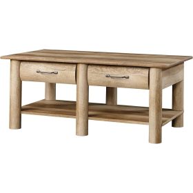 FarmHome Lodge 2 Drawer & 2 Faux Drawers Coffee Table (Option: Oak)